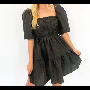 Black Puff Sleeve Dress